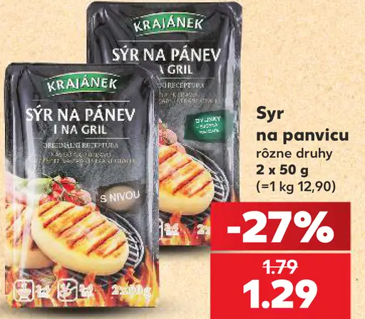 Krájené syr na panvicu