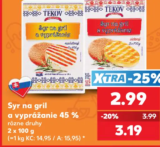 Tekov syr na gril a vyprážanie 45 % Xtra