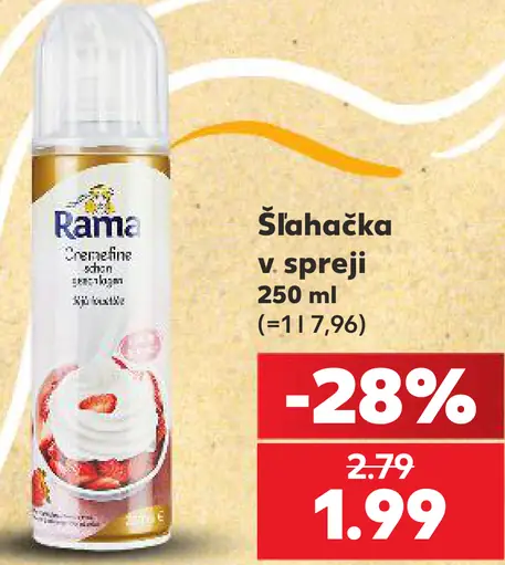 Rama šľahačka v spreji