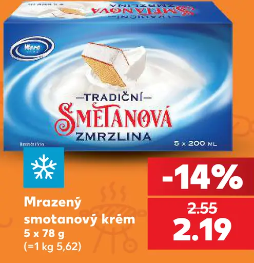 Tradičný smotanový krém mrazený