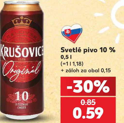 Krušovice Originál svetlé pivo