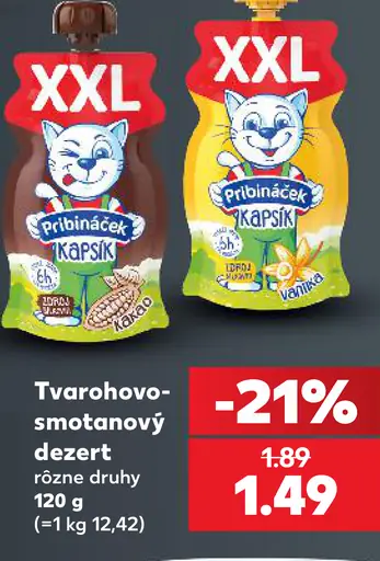 Pribináček Kapsík tvarohovo-smotanový dezert