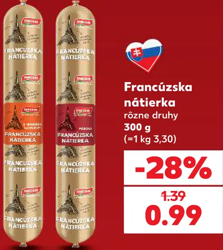 Francúzska nátierka rôzne druhy