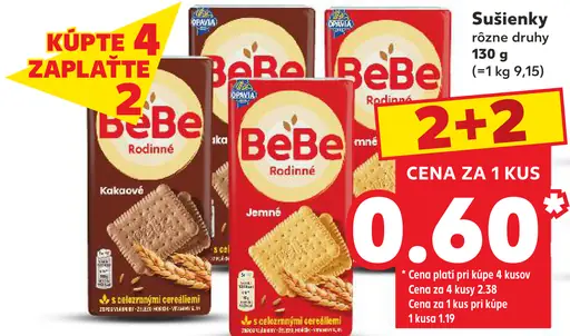 BeBe Rodinné sušienky jemné alebo kakaové