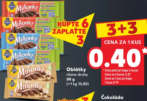 Miňonky oblátky rôzne druhy