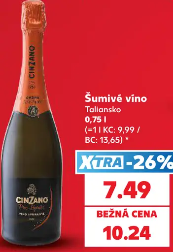 Cinzano šumivé víno Taliansko
