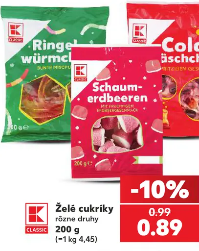 K-Classic Ringel würmer želé cukríky