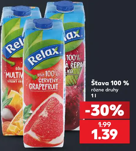 Relax šťava 100 % rôzne druhy
