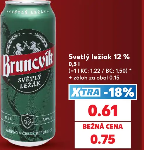 Bruncvík svetlý ležiak 12 % plechovka