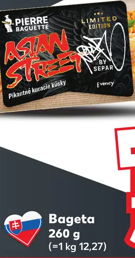 Pierre Baguette Asian Street pikantné kuracie kúsky bageta
