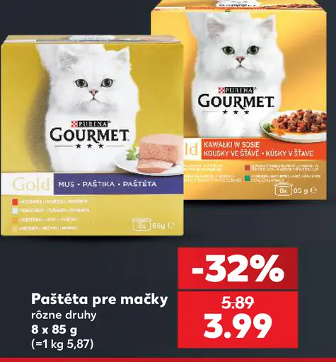 Purina Gourmet paštéta pre mačky rôzne druhy
