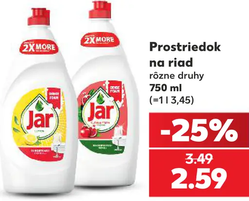 Jar prostriedok na riad rôzne druhy