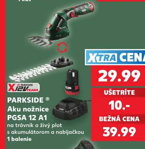Parkside aku nožnice PGSA 12 A1 na trávnik a živý plot