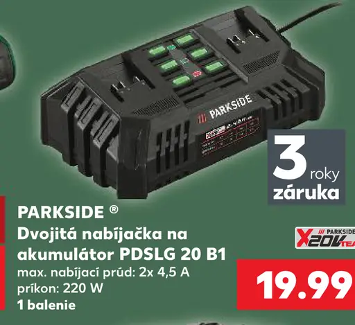 Parkside dvojitá nabíjačka na akumulátor PD5LG 20 B1