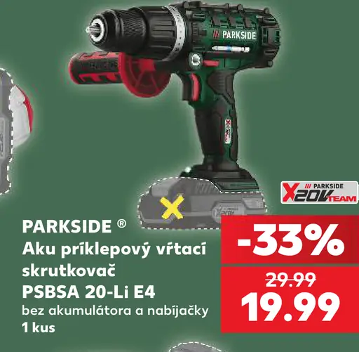 Parkside Aku príklepový vŕtací skrutkovač PSBSA 20-Li D4