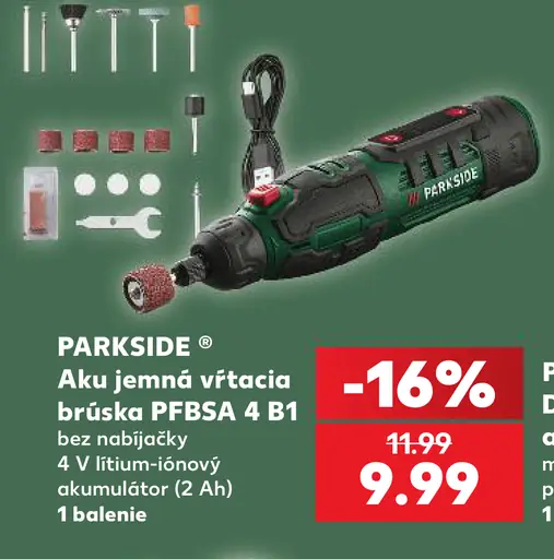 Parkside aku jemná vŕtacia brúska PFBSA 4 B1