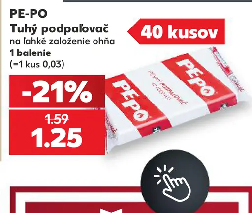 PE-PO Tuhý podpaľovač na ľahké založenie ohňa
