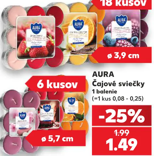 Aura čajové sviečky