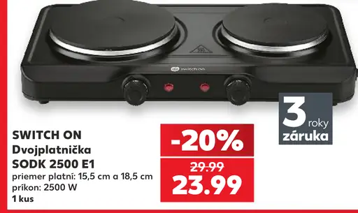 SWITCH ON Dvojplatnička SODK 2500 E1
