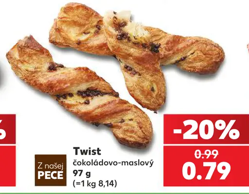 Twist čokoládovo-maslový pečivo