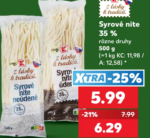 K-Classic Syrové nite údené 35 % rôzne druhy