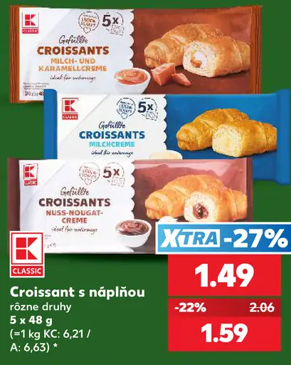 Croissant s náplňou rôzne druhy
