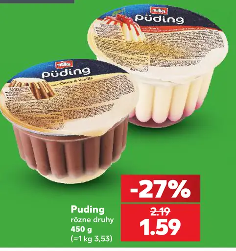 Puding rôzne druhy