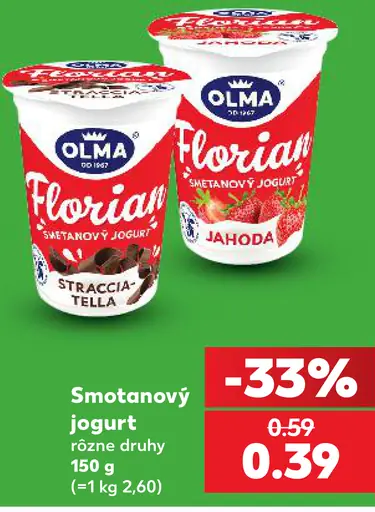 Florian smotanový jogurt rôzne druhy