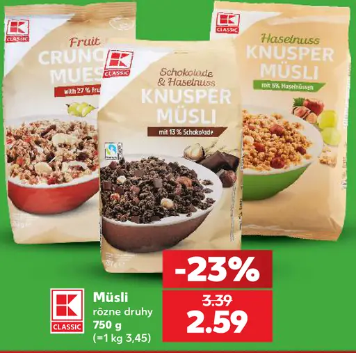 K-Classic Schokolade & Haselnuss Knusper Müsli