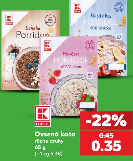 K-Classic Himbeer Porridge ovsená kaša