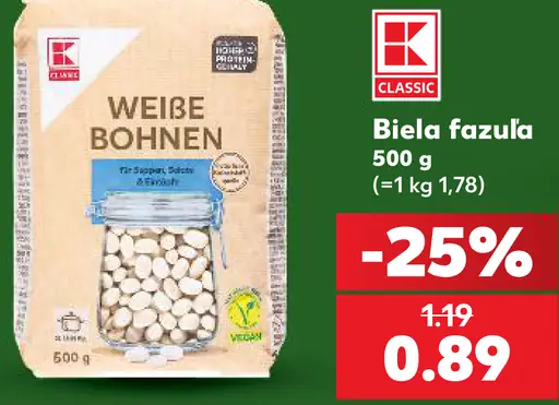 K-Classic Weiße Bohnen biela fazuľa