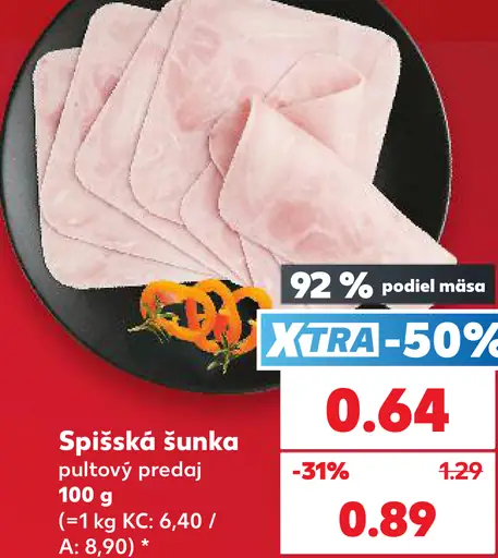 Spišská šunka pultový predaj