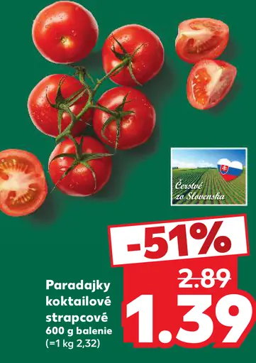 Paradajky koktailové strapcové