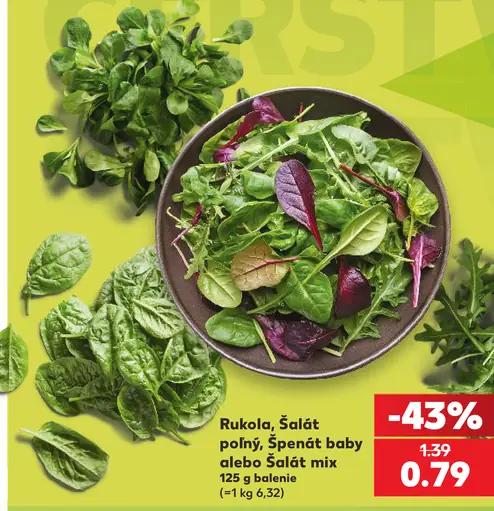 Rukola / šalát poľný / špenát baby alebo šalát mix