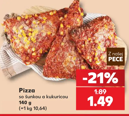 Pizza so šunkou a kukuricou