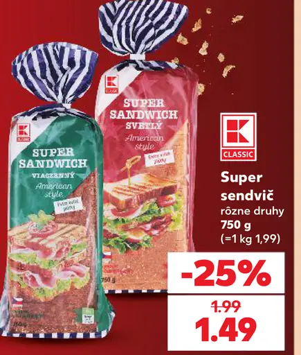 K-Classic Super sendvič svetlý / tmavý