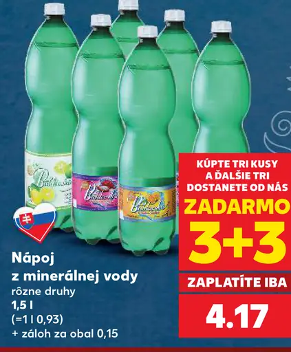 Nápoj z minerálnej vody rôzne druhy