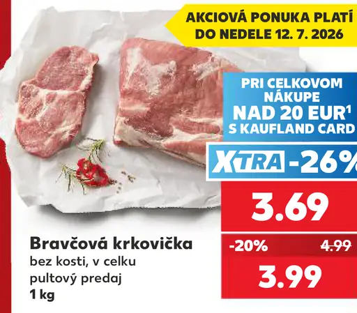 Bravčová krkovička bez kosti v celku