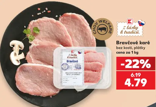 Bravčové karé vcelku, bez kosti