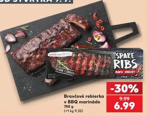 Spare Ribs maple hickory bravčové rebierka v BBQ marináde