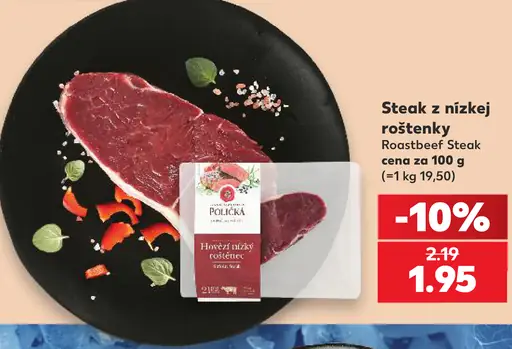 Poznań steak z nízkej roštenky roastbeef steak