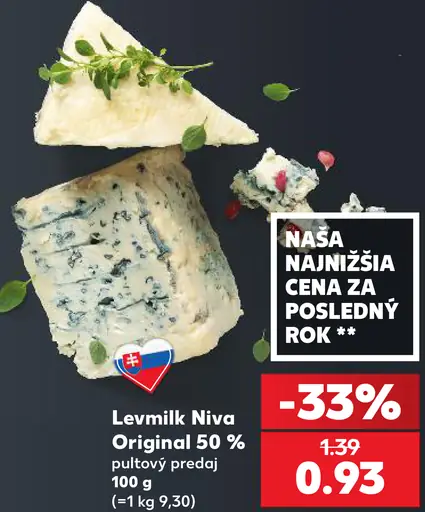 Levmilk Niva Original 50 % plesňový syr