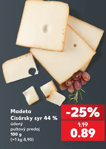 Madeta Cisársky syr 44% údený