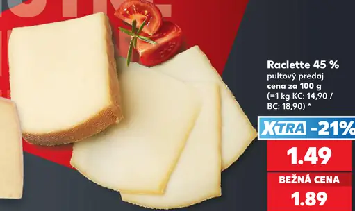 Raclette 45 % syr