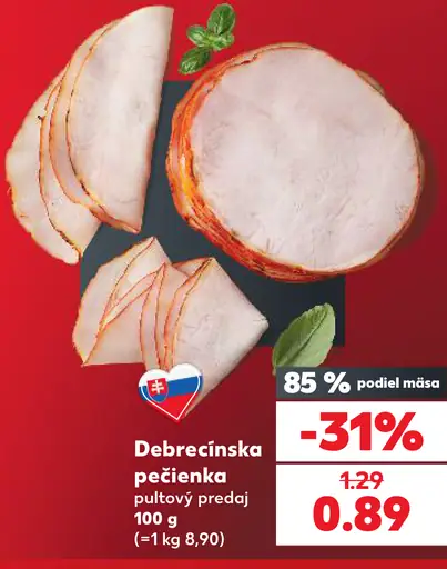 Debrecínska pečienka pultový predaj