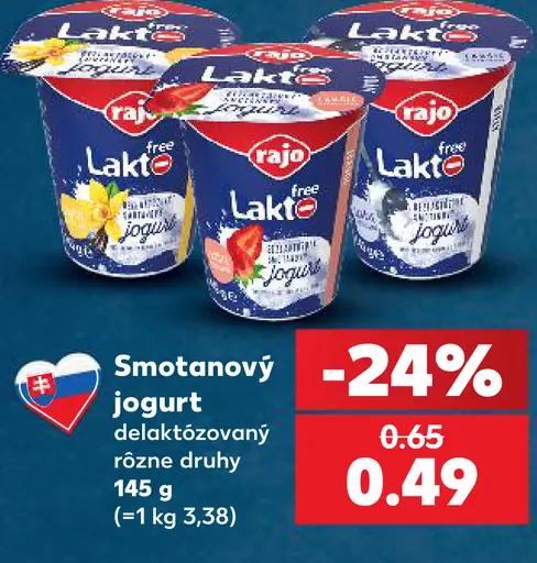 Smotanový jogurt delaktózovaný rôzne druhy