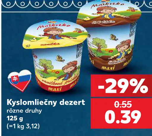 K-Classic kyslomliečny dezert rôzne druhy