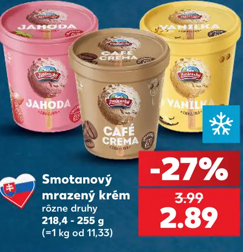 Smetanový mrazený krém