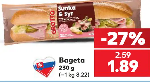 Bageta šunka a syr