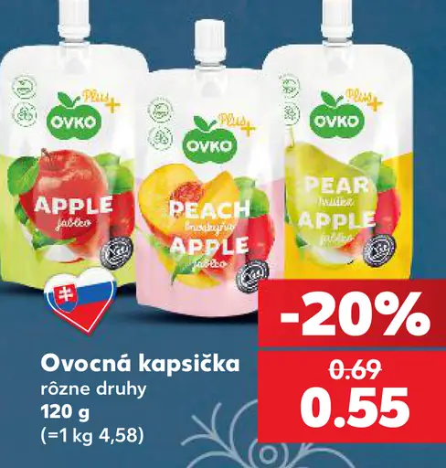 Ovocná kapsička jablko rôzne druhy